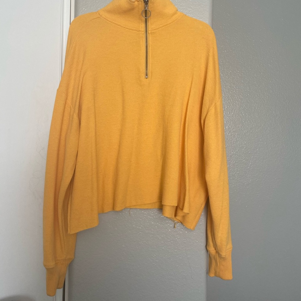 Yellow 1/4 zip long sleeve